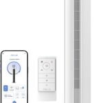 Della Intelligenter Turmventilator 42 Zoll für Schlafzimmer, Luftstrom 8,5 m/s, ultra leise 23 dB, 12 Geschwindigkeitsstufen, 90° Oszillation, Gleichstrommotor