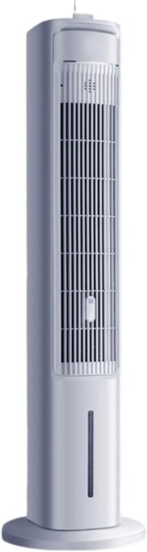 Leiser Turm-Klimagerät mit Verdunstungskühlung, 3 Geschwindigkeitsstufen, 12-Stunden-Timer und Aromafunktion. Tragbare Klimaanlage, Keine Fenster erforderlich, Kühlakkus, Abnehmbarer 5-Liter-Tank.