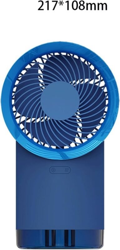 Tragbarer Tischventilator mit Verstellbarer Klimaanlage, Nachtlicht und geräuscharmem Betrieb (Weiß)