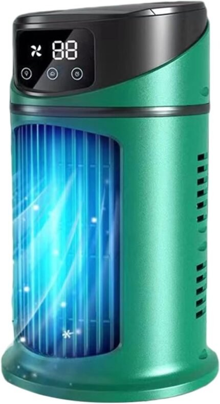 Tragbare Klimaanlage, Tischventilator, tragbare Klimaanlage mit Timerfunktion, Kleiner Kühler (Grün)