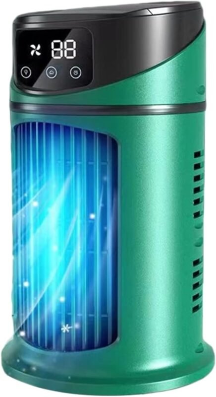 Tragbare Klimaanlage, Tischventilator, tragbare Klimaanlage mit Timerfunktion, Kleiner Kühler (Grün)
