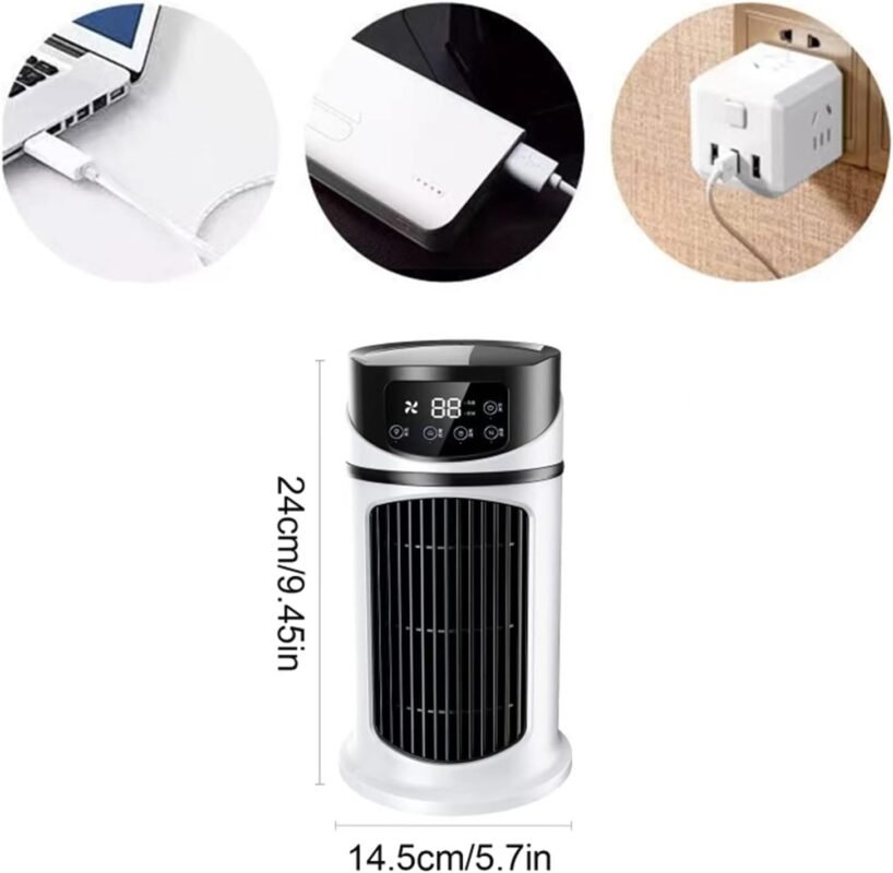Tragbare Klimaanlage, Tischventilator, tragbare Klimaanlage mit Timerfunktion, Kleiner Kühler (Grün)