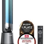Brandson - Standventilator DC ECO Line - Blattlos rotorlos – Turmventilator DC Motor sehr leise - Sieger Ventilatoren und Luftkühler 2026 - Sleep-Modus – Fernbedienung – energieeffizient